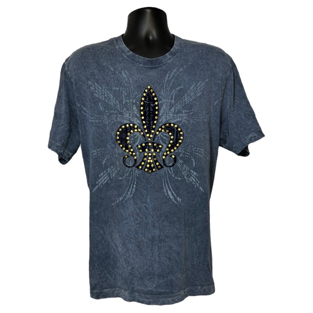 Malibu Cowboy Mens Embellished New Orleans Short Sleeve T-Shirt